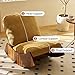 HAZO Nursery Rocking Chair Corduroy Fabric Upholstered Tall Back Glider Rocker Rocking Accent Chair Comfy Single Sofa Side Chair for Living Room Bedroom Hotel, Bedroom, Baby Room (Tan)
