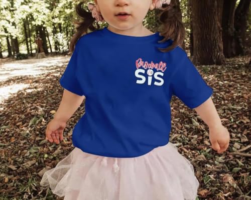 FRYAID Toddler Baseball Sister Shirt Baby Girl Baseball Outfit Big Sister Shirt Birthday Girl T-Shirt Summer Cotton Tee Top3
