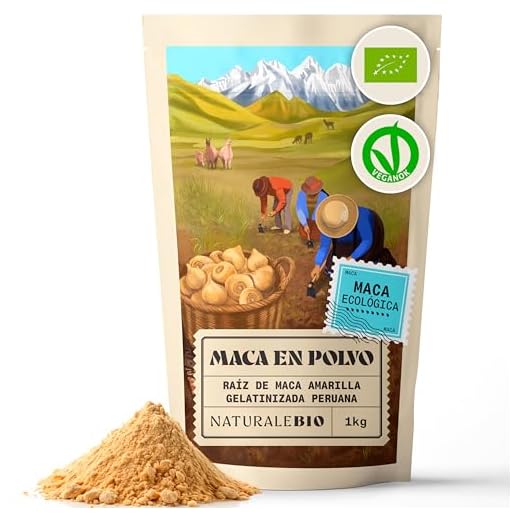 Maca Andina Ecológica en Polvo 1 kg. Organic Maca Powder Gelatinized. Peruana, Bio y Pura, viene de raíz de Maca Organica - Gelatinizada - NaturaleBio