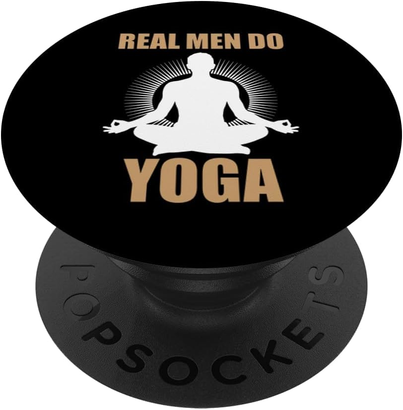 Funny Yoga Art for Men Boys Dad Yoga Instructor Yoga Lover PopSockets Adhesive PopGrip