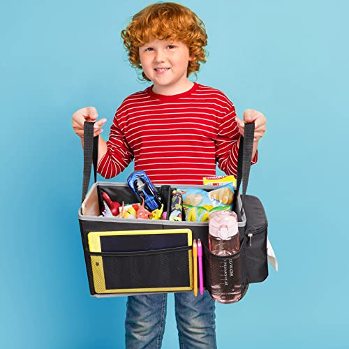 Alijees Car Organizer And Storage For Front Back Seat And Floor, Car Caddy Road Trip Essentials Kids, Automotive Travel Accessories Organization With Cup Holders, Tissue Box, Mesh Pockets #TOP6