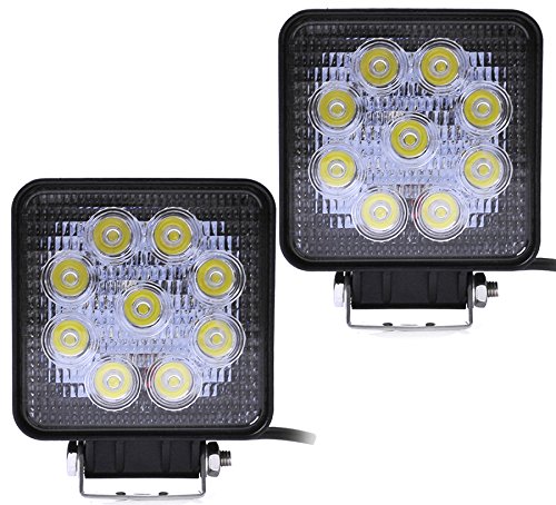 ALPHA DIMA 2X 27W Cuadrado Faros de Trabajo,Faros LED Offroad IP67 Impermeable,Foco Lampara de Coche 12V 24V