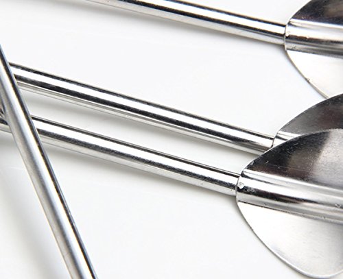 Tsacte Stainless Steel Spoon Drink Straw Set Of 5 Long Spoons Heart-Shaped Food-Grade Straw Spoon For Home Café Office Restaurant #TOP6