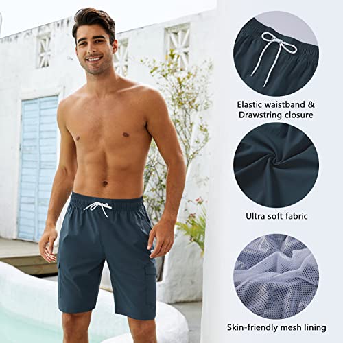 Men's 9" Swim Trunks UPF 50+ Quick Dry Beach Board Shorts with Mesh Lining Lightweight Bathing Suits4