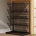 File Rack 5 Tier A4 Mesh in Tray File Holder Mail Organiser Magazine Storage Rack Letter Trays(White)