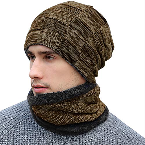 BOYOU Unisex Hombres/Mujeres Invierno Cálido Sombrero de Punto Al Aire Libre de Felpa Engrosamiento Gorro de Punto Sombrero de Esquí para el Invierno Cover