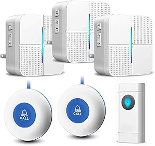 JOYSAE Wireless Caregiver Pager Personal Call Button Alert System for Home Elderly Patient