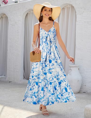 Image of GRACE KARIN Womens Summer Floral Maxi Dresses 2026 Long Flowy Boho Dress Beach Vacation Sundresses Casual Clothes with Pocket