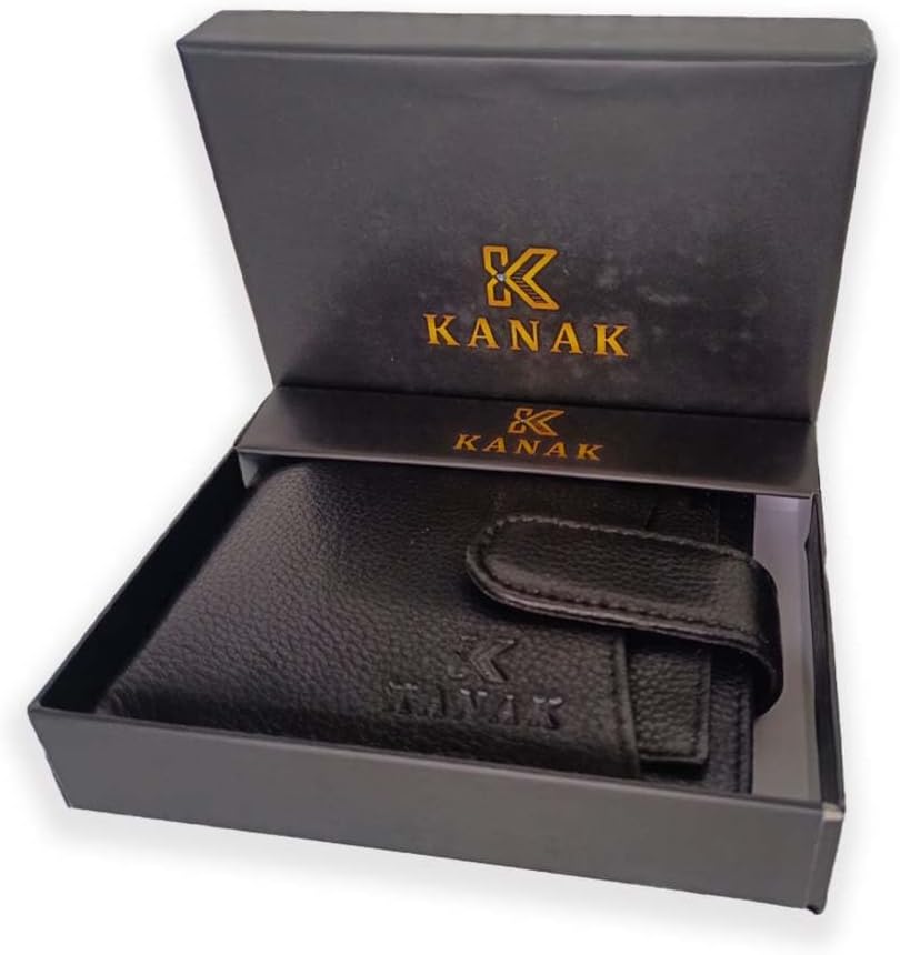 Easy Access Genuine Leather Wallet, Compact Bifold with Tab Closure, Black, 4.3 inches x 3.5 inches x 0.60 inches - Image 2