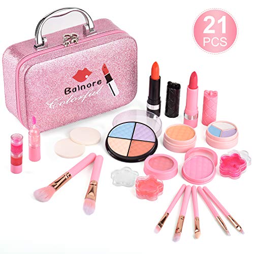 Tachan Astuccio Trucco Per Bambine - Kit Cosmetici Giocattolo Con 3 Piani E Specchio - Rosa, 3-6 Anni