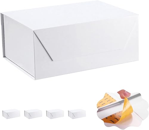 5 cajas de regalo de 9 x 6.5 x 3.8 pulgadas, cajas de regalo blancas con tapas, cajas de regalo magnéticas, cajas de propuesta de dama de honor,