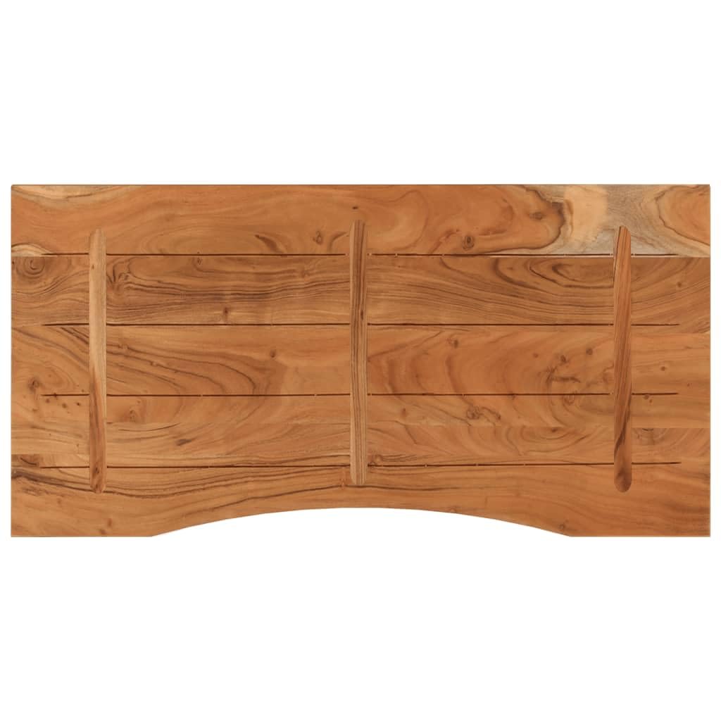 Vassoio da scrivania in legno massello di acacacia, 110 x 60 x 2,5 cm, rettangolare, superficie naturale, portata 75 kg, aspetto moderno, facile da pulire, per casa, ufficio, sala da pranzo
