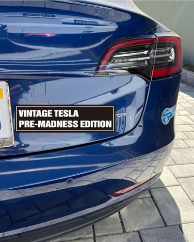 Image of 5 PCS Vintage Tesla Bumper Sticker, Vintage Tesla Sticker, Elon Bumper Sticker, Tesla Decal Waterproof Easy to Remove, No Residue Leaves, Funny Decal