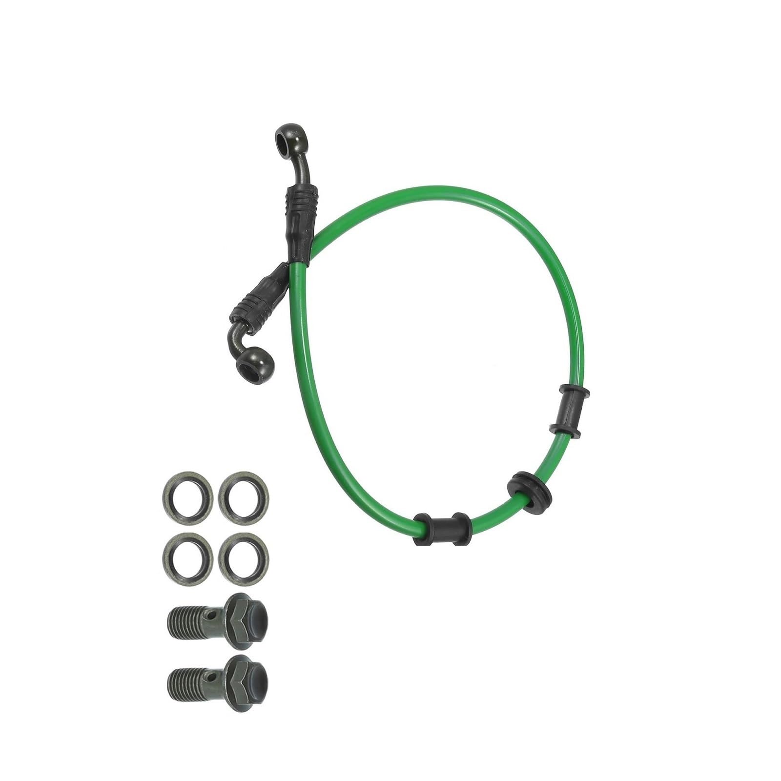 Ksxzw Green Motorbike Part Motorbike Accessories Brake Hose Motorcycle Braided Hydraulic Line Oil Pipeline 60Cm 28 Degree 90