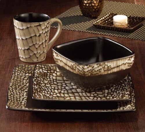 American Atelier 16-Piece Boa Square Dinnerware Set - White