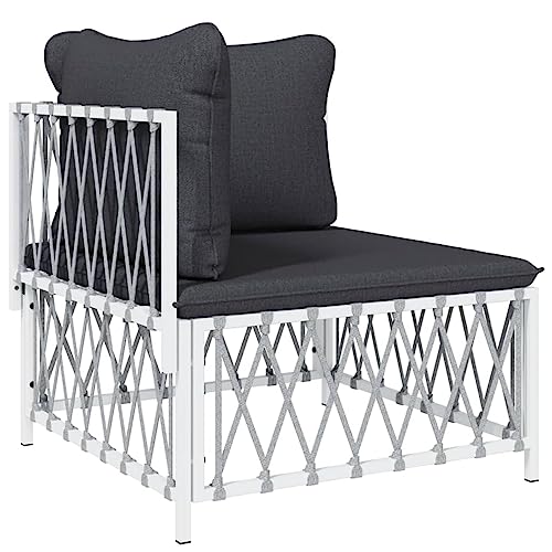 Salon de jardin avec coussins blanc Tectake pour petits espaces - 5