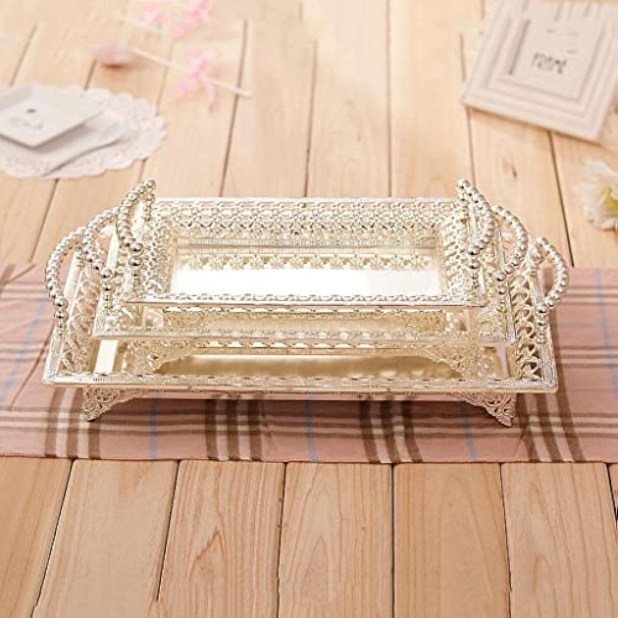 Plate Alloy Fruit Sugar Tray for Parties, Silver