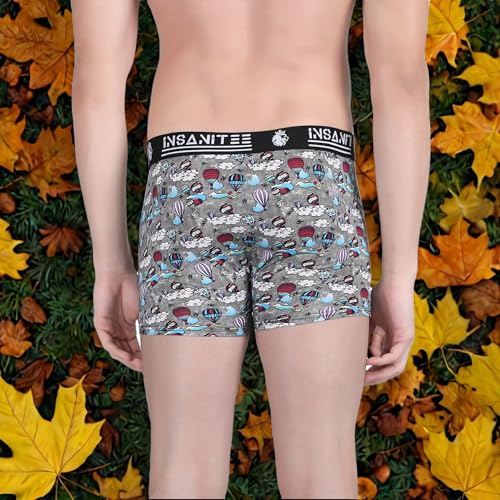 Image of Men's Extra Thin Elastic Nylon Underwear Long Comfortable Breathable Comfort All Over Printed Design Boxer
