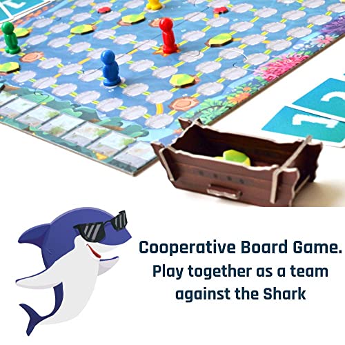 Image of Run Shark Run - Fun Board Game for Kids Age 4+ Years | Indoor Cooperative Board Games for Children | Multiple Levels | Multicolour