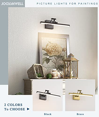 Joossnwell Modern Picture Light Black Led Picture Frame Lights For Paintings Hardwired 110V Gallery Light Artwork Lighting With Adjustable Swing Arm Art Display Lamp 15.5" Inch 7W Warm White #TOP3