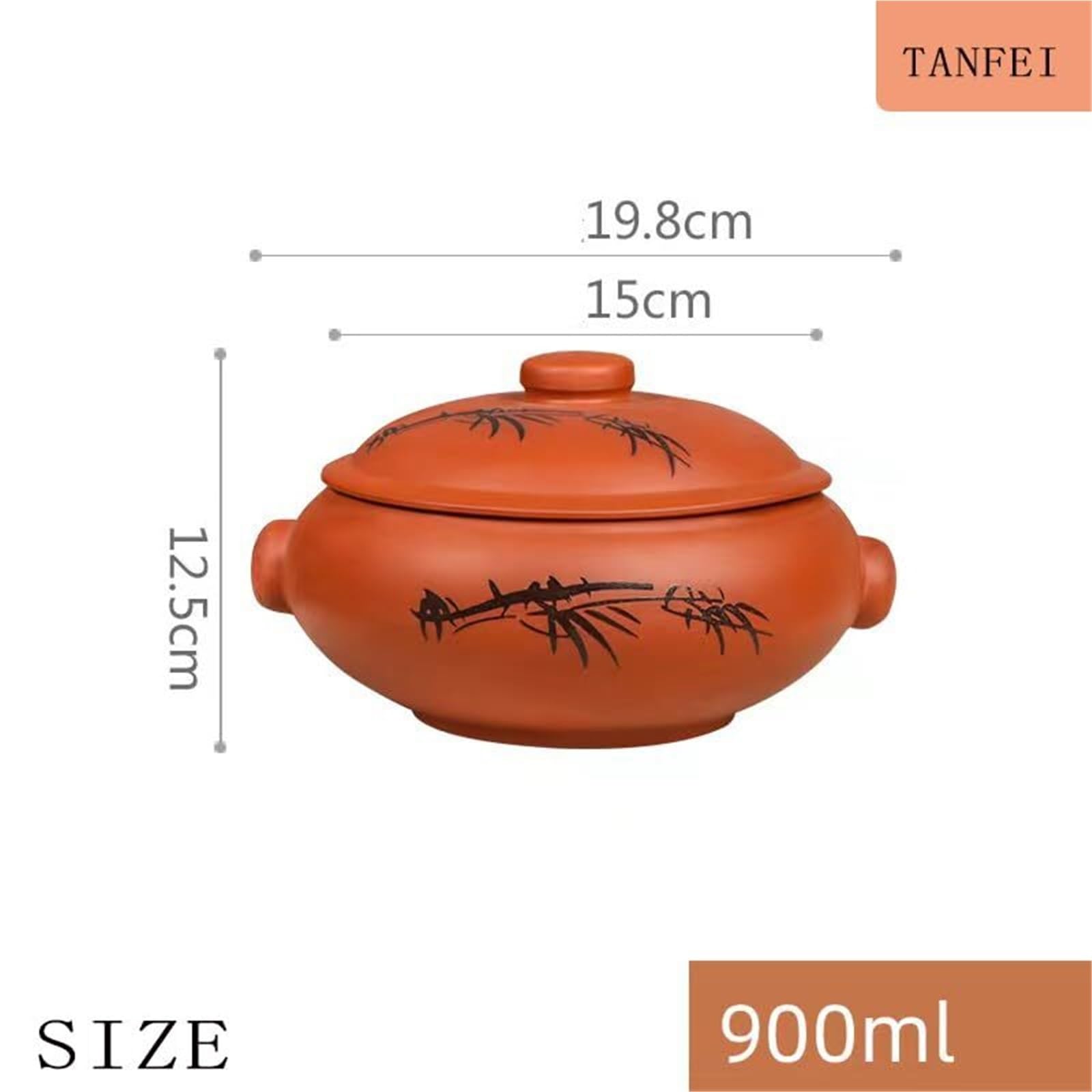 Auflauf-Keramik-Kochtopf, Auflauf-Suppentopf, Keramik-Yunnan-Suppen-Essen-Kochtopf Mit Griff, Dampfgartopf For Die Heimküche(0.9L)