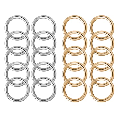 QIBZI - QIBZI Mousquetons à levier,20 pièces de boucles rondes en alliage de zinc de 26 mm, accessoires essentiels pour le camping, les bagages et l'artisanat