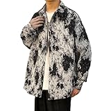 [セカンドルーツ] メンズ シャツ ジャケット 総柄 ペイント ストライプ オルテガ柄 花柄 ペイズリー 秋 冬 作業 作業着 外出 デート 10 20 30 40 50 代 オフィスカジュアル パーティー ルーズ レギュラー レギュラー丈 紳士 お揃い ビジカジ わいしゃつ オソロイ ナガソデ しゃつ 着回し 着やすい ふぉーまる ゆったり シルエット 白 ホワイト 4A-R07-WH2XL
