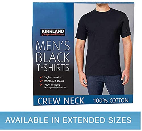Kirkland Men's Crew Neck 100% Combed Heavyweight T-Shirts Cotton Pack of 63