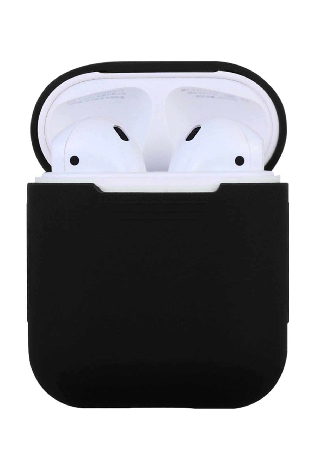 Happy Trend Apple AirPods 2/1 Nesil Uyumlu Kılıf Silicone Fit (Silikon) Black