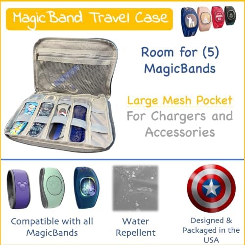Kaizen Kreations MagicBand+ Travel Case & 5 MagicBand Protectors (Black) - 1