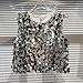 Ikevan Sequin Tank Top for Teen Girls Party Glitter Vest Sparkly Sleeveless Crewneck Shirts Stage (Silver, 7-8 Years)