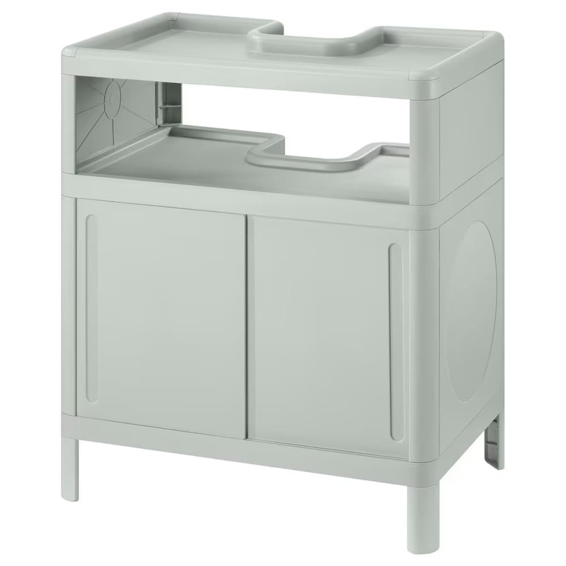 Ikea IVÖSJÖN Wash-Basin Base Cabinet with Sliding Doors, Green, 50x33x57 cm, with Hand Towel, Pink, 40x70 cm 4