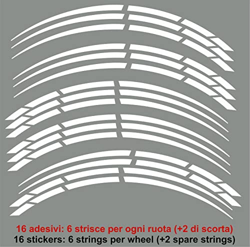 Adesivi Cerchioni Moto Set Completo per 2 Ruote 17...