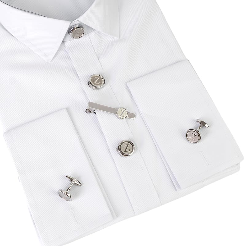 Cufflinks necktie Clip for men Initial cufflinks tie clips and shirts button covers Set Gold or silver2