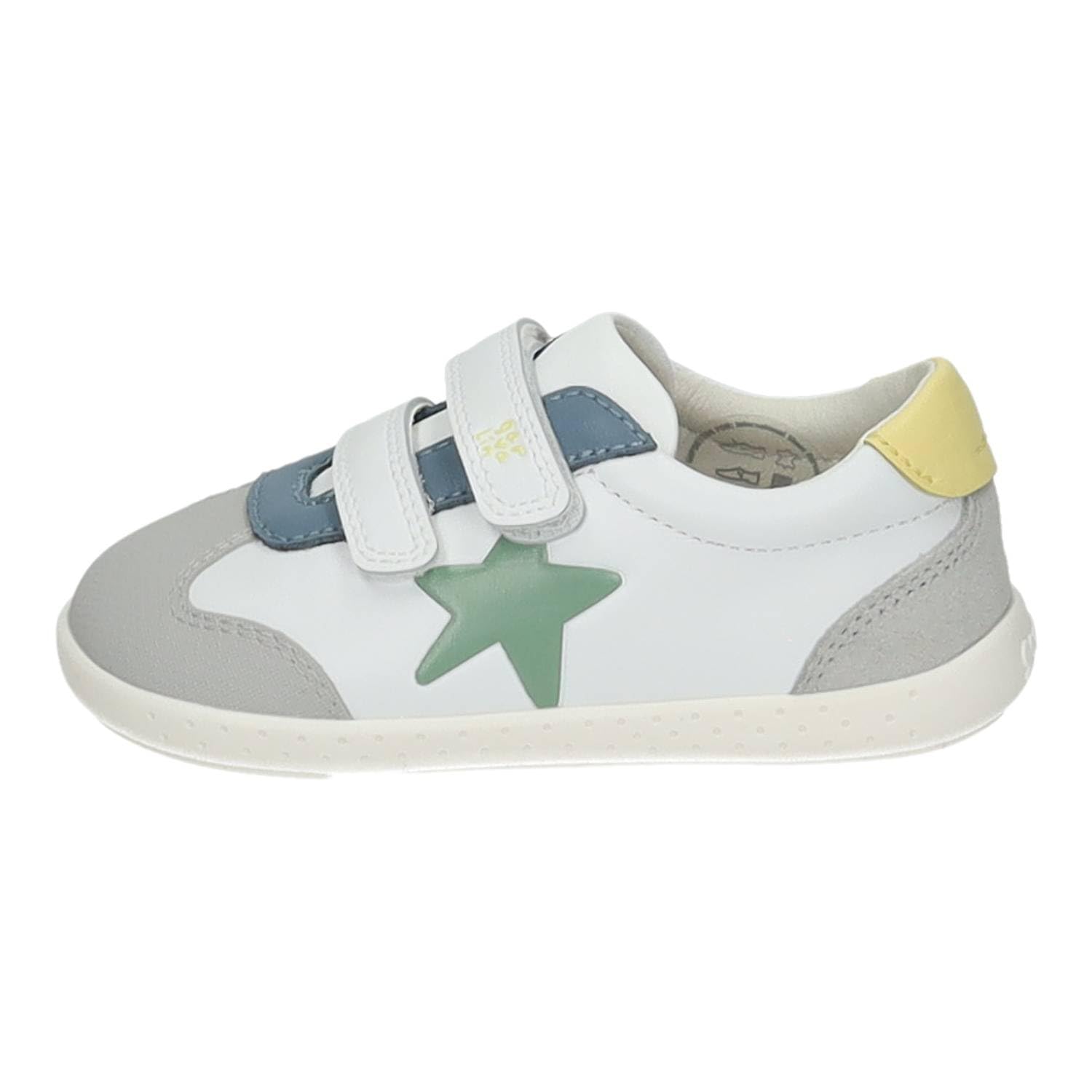 GARVALÍN 262320-C863 Calzado Respetuoso Barefoot Infantil con Doble Cinta Textil Adhesiva, Puntera Ancha y Suela Flexible Blanca Azul Gris NIÑO Deportivos