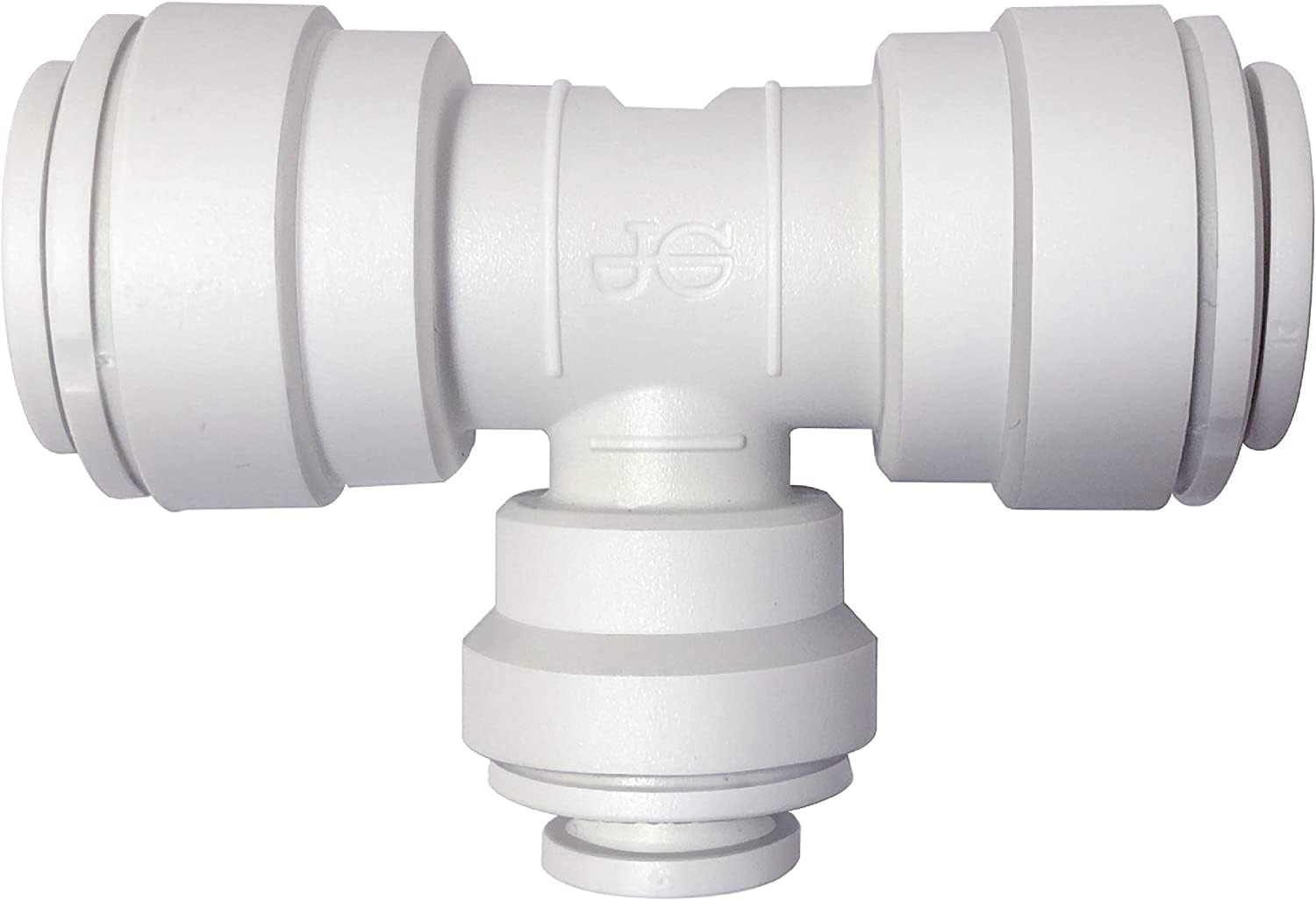 IPW Industries Inc-John Guest - Polypropylene Reducing Union Tee Quick Connect Fitting 3/8" OD x 1/4" OD x 3/8" OD/Single- PP30120812W