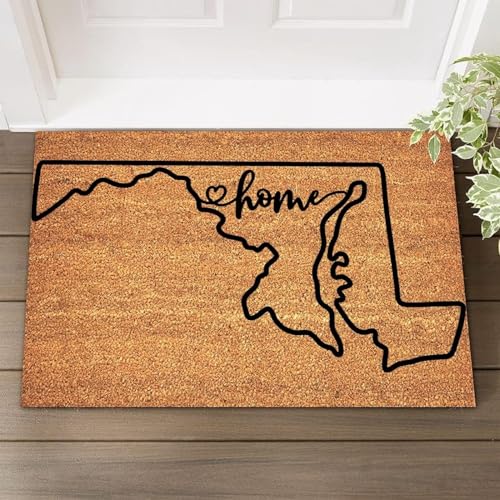Maryland Home State Doormat Easy to Clean Front Door Mats Natural Doormat State Maryland Doormat Home Entryway Farmhouse Decor Welcome Home Gifts 18