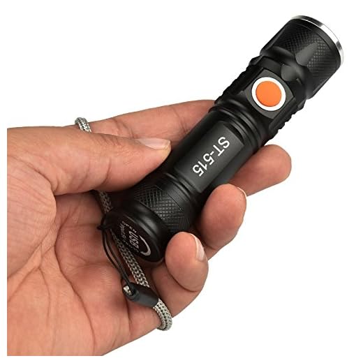 Mini Lanterna Super Potente Led T6 Recarregável Usb C/ Zoom