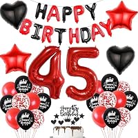 Palloncini 14 anni compleanno rosso nero, Palloncini 14 anni nero rosso