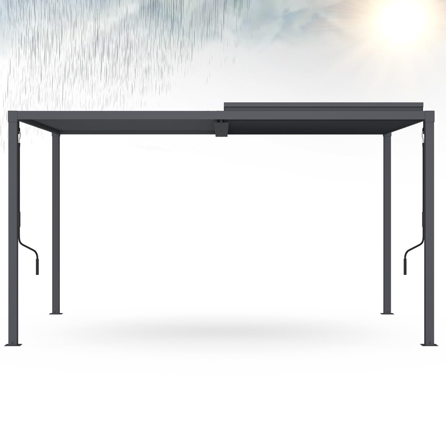 IDMarket - Pergola bioclimatique Lames orientables Acier 3x4 M Gris Anthracite