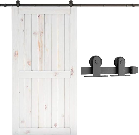 SMARTSTANDARD 8 Feet Top Mount Sturdy Sliding Barn Door Hardware Kit Smoothly and Quietly
