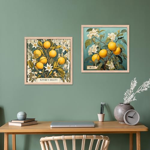 Image of kotart Nature beauty wall art for wall hanging, Wall poster with glass frame for home decor /wall decor, living room, bad room, office - Set of 2 Multicolor paintings (10x10 inch, C)