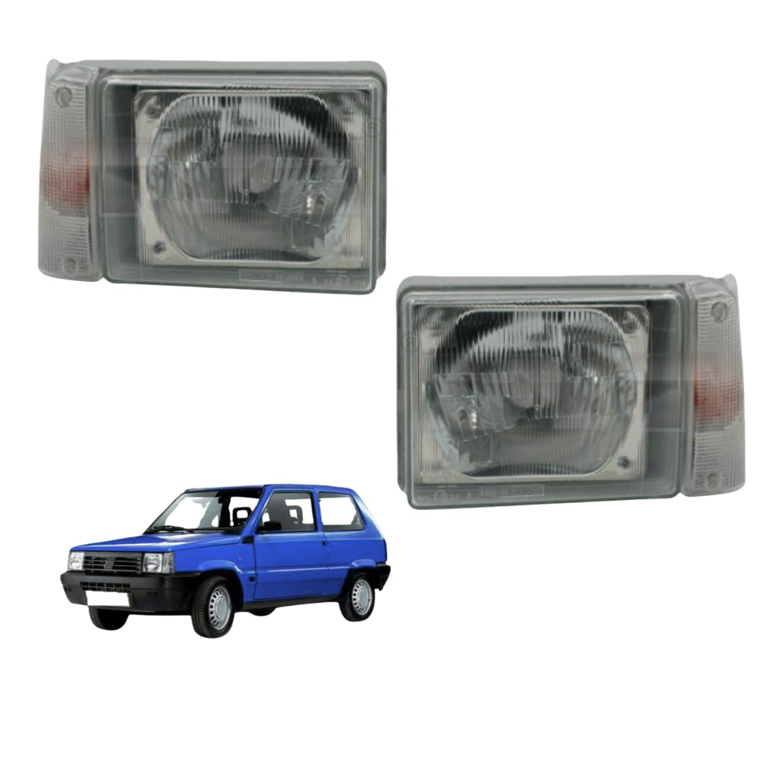 COPPIA FARI COMPATIBILE CON FIAT PANDA 141 1986-2003 PROIETTORI FANALI ANTERIORI Dx e Sx MANUALE