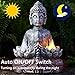 Yiosax Solar Buddha Statue - Outdoor Zen Sculpture With Flickering LED Lotus Light - Waterproof Garden Decor Gift - 11.81 Inch