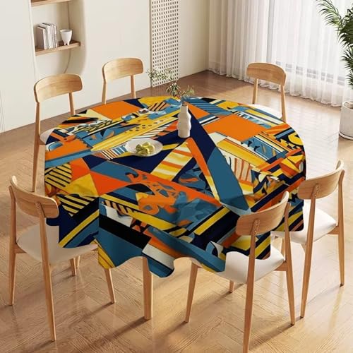 Nappe de table ronde imperméable pour protéger des taches de graisse - 4
