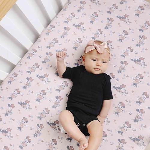 Image of Premium Fitted Knit Crib Sheet /Toddler Sheet Minnie Mouse by Copper Pearl