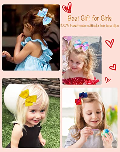 18 Pcs 5 Inch Hair Bows For Girls,Colorful Rainbow Heart Girls Hair Bows Grosgrain Ribbon Hair Bow With Alligator Clips For Toddlers Little Girls Children Kids Teens… #TOP1