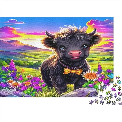Rompecabezas de vacas de las tierras altas de 38 x 26 cm, puzzle decorativo de descompresión
