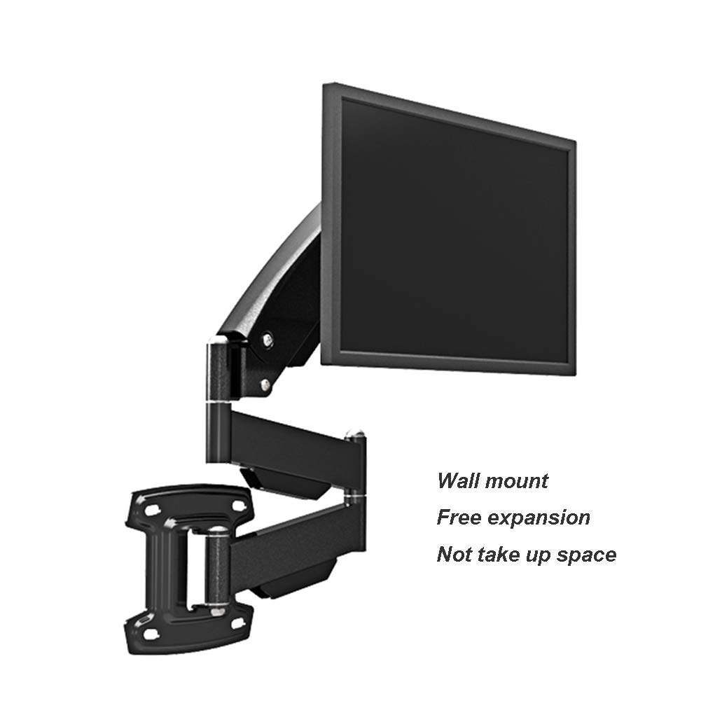 Pied Ecran PCSupport De Moniteur en Acier, Bras De Moniteur à Ressort à Gaz Super Long Mural, Support Télescopique Rotatif pour écran De 19-27 Pouces, Peut Supporter 3-8 Kg / 6,6-17,6 LB