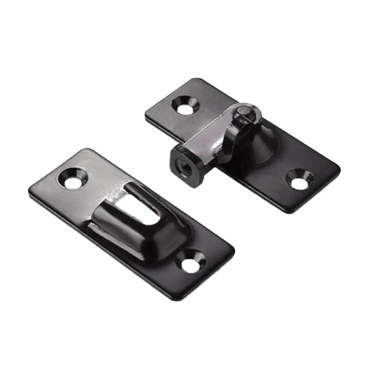 Naqzrxpml Black Door Bolt Latch 90 Degree Stainless Steel Barn Sliding, Silver, 2 Pcs(Black)